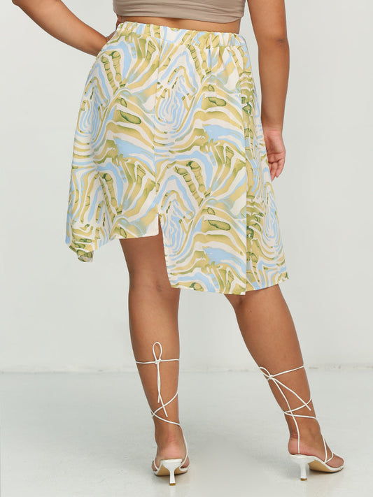 Water Ripple Irregular Hem Skirt