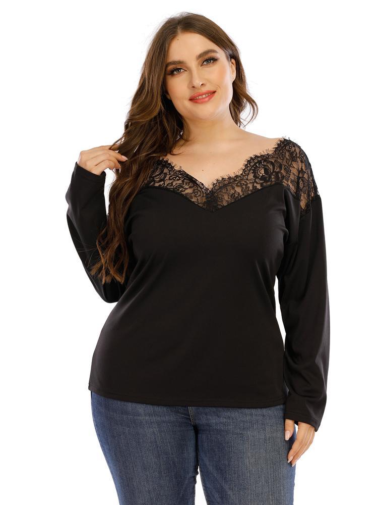 Lace Patchwork Backless Top