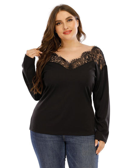 Lace Patchwork Backless Top