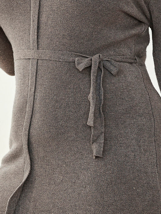 Knotted Bodycon Sweater Dress