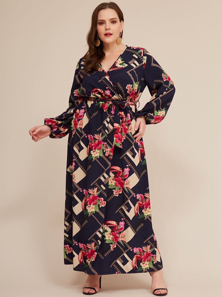 Floral Printed Wrap Maxi Dress