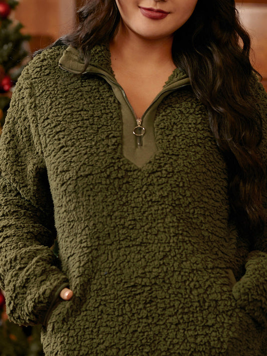 Christmas Pocket Half Zip Sweatshirt