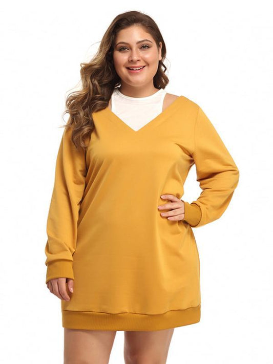 Patchwork Mid Length Sweatshirts