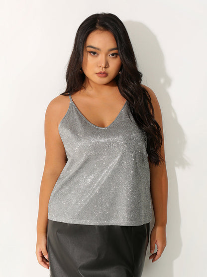 Shiny Strap Tank Top