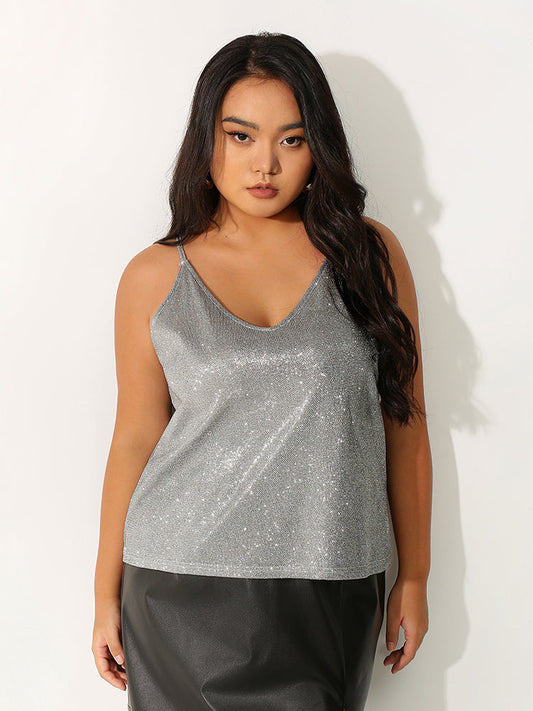 Shiny Strap Tank Top
