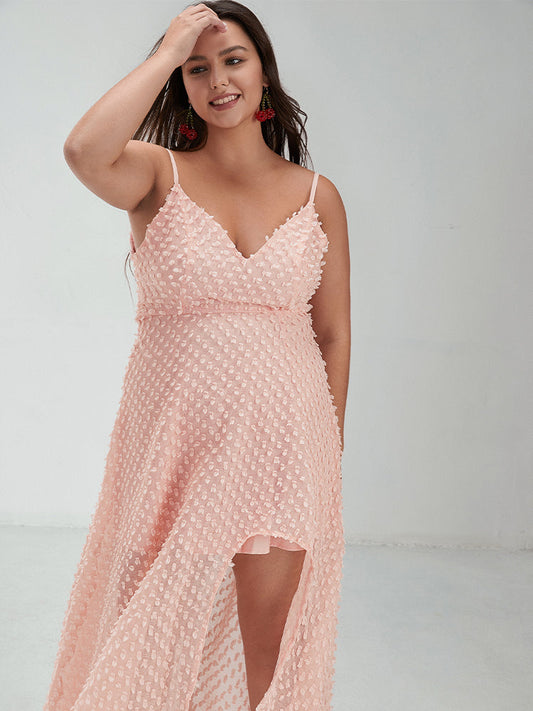 Asymmetrical Misty Rose Dress
