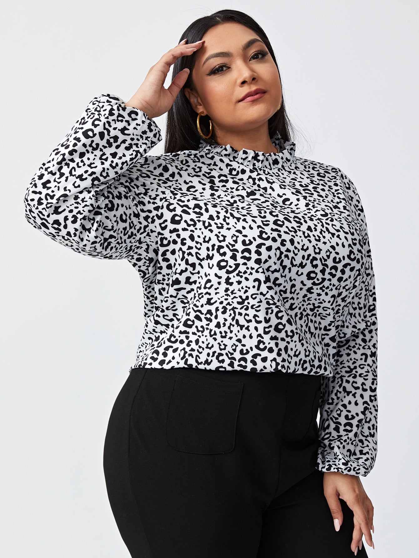 All Over Print Bishop Sleeve Blouse