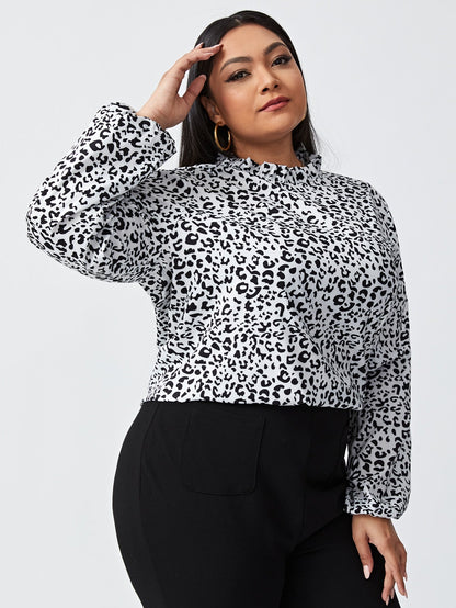 All Over Print Bishop Sleeve Blouse