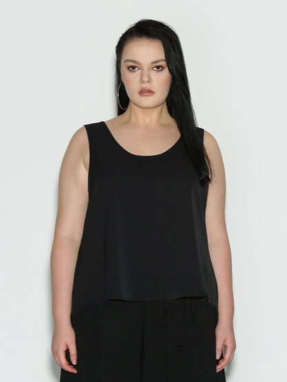 Open Back Solid Tank Top