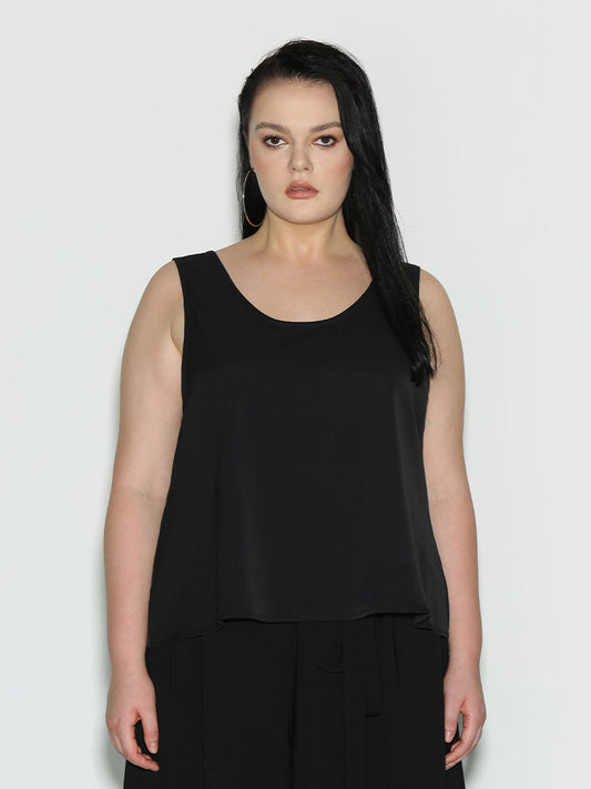 Open Back Solid Tank Top