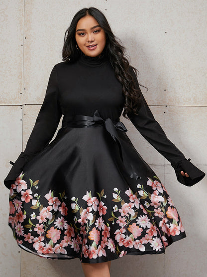 Floral Ribbon Knotted Dress