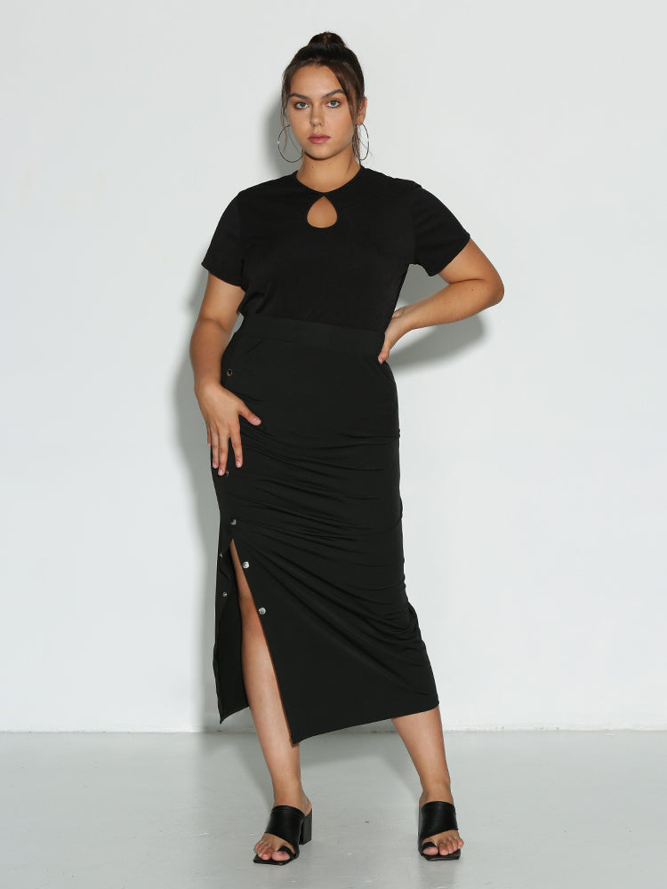 Keyhole Short Sleeve Crop Top