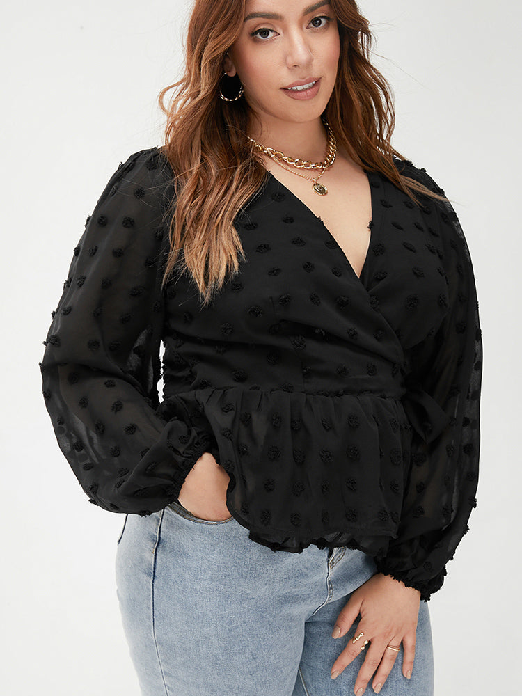 Solid Ties V Neck Blouse