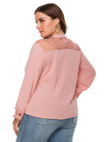 Lace Hollow Out Round Neck T-shirt