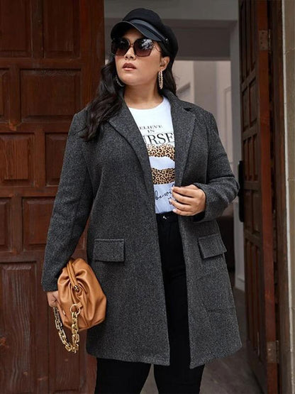 Big Pockets Belt Lapel Overcoat