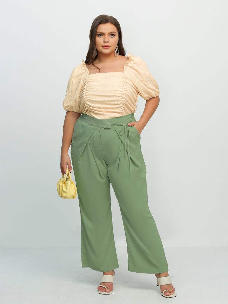 Ruffle Frill trim Puff Sleeve Blouse