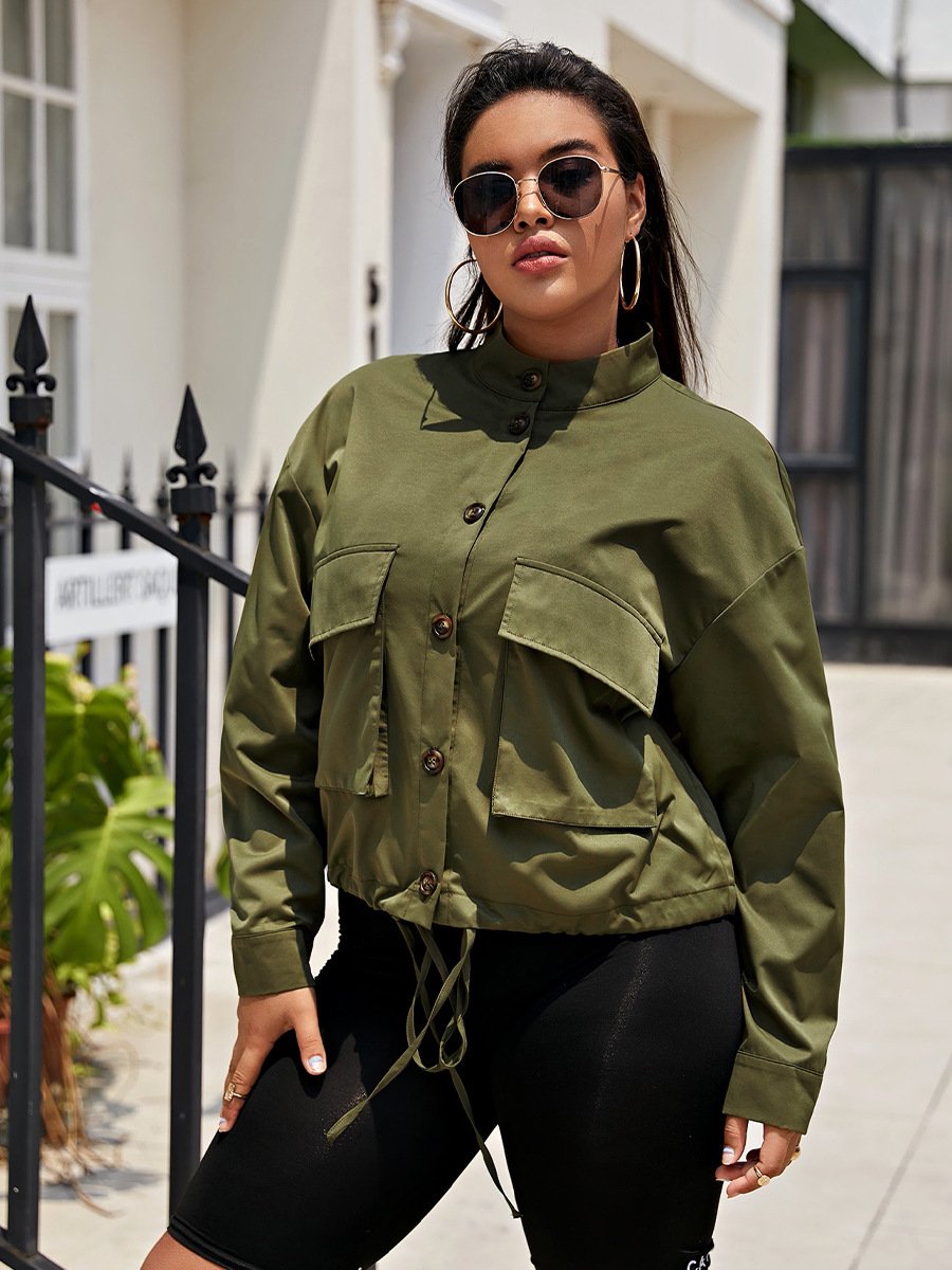 Big Pockets Stand Collar Jacket