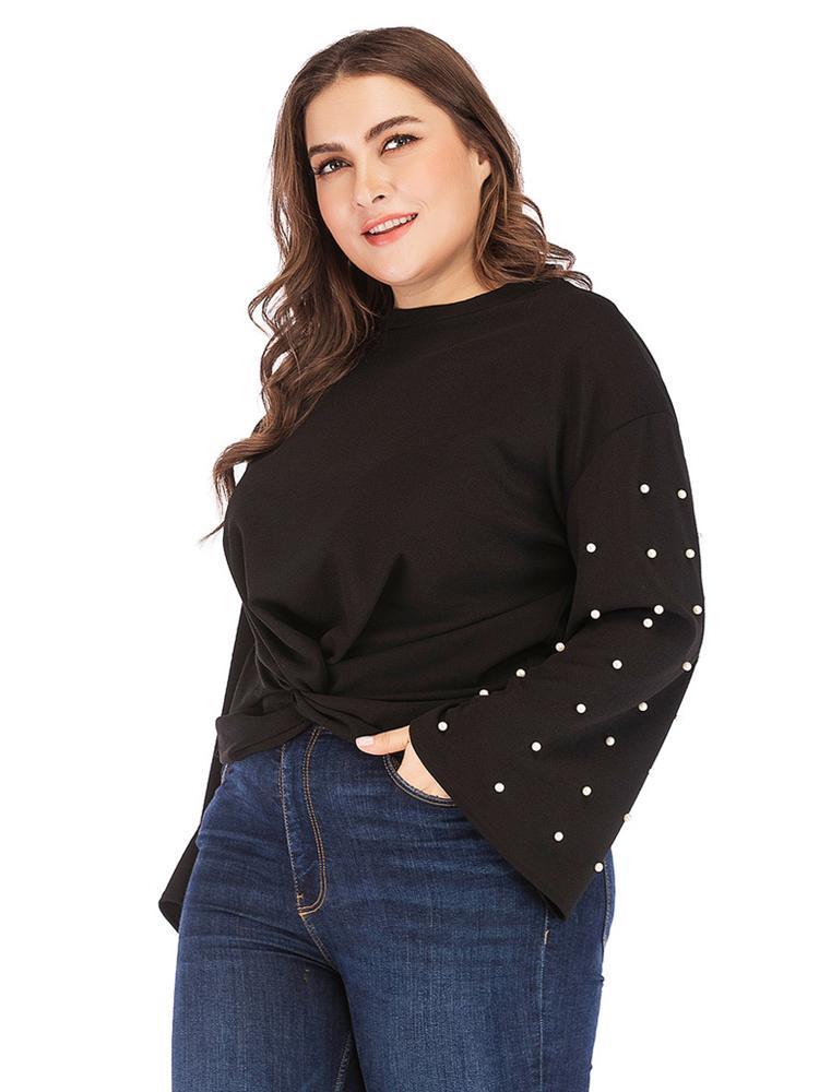 Pearl Sleeve Twist T-shirt