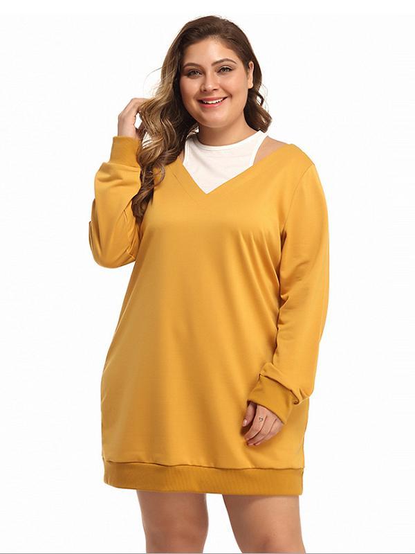 Patchwork Mid Length Sweatshirts