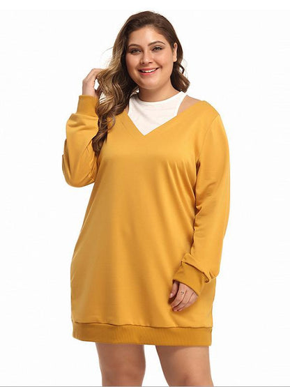 Patchwork Mid Length Sweatshirts