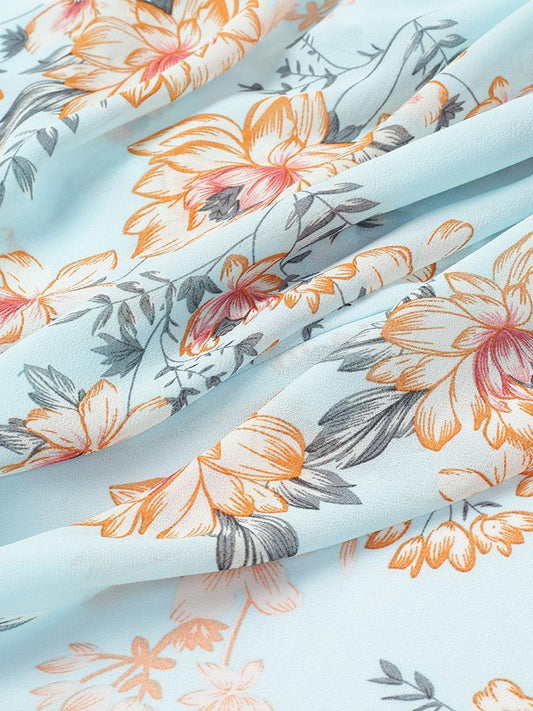 Waist Ribbon Floral Dress