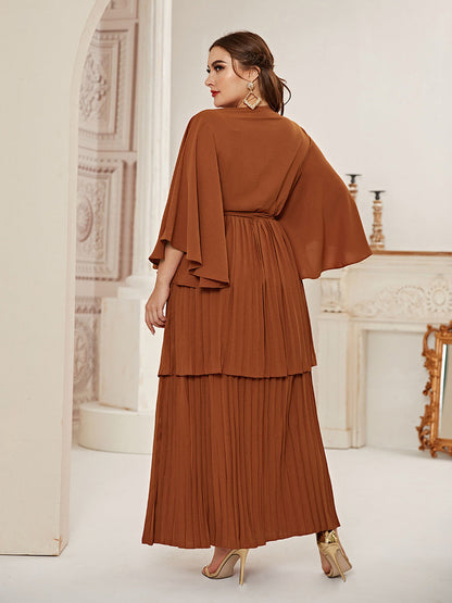 Embroidery Ruffle Sleeve Belt Organ Dress