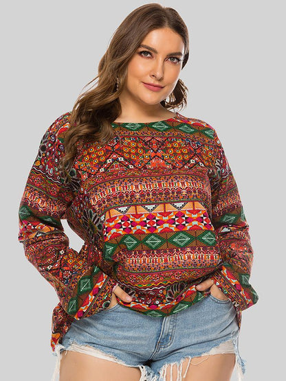 Ethnic Printed Round Neck T-shirt