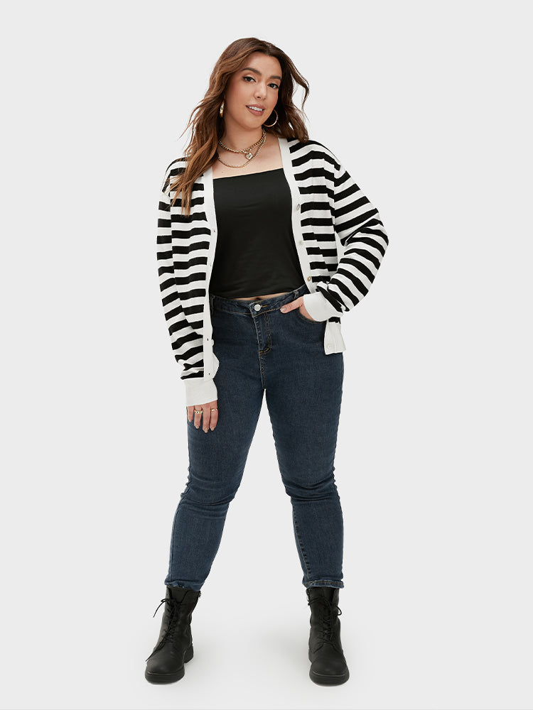 Button Stripe Sweaters