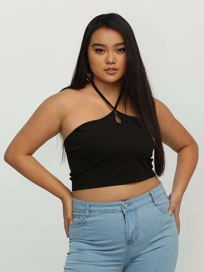 Keyhole Halter Neck Crop Top