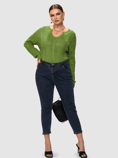 Cable Knit Green Sweater