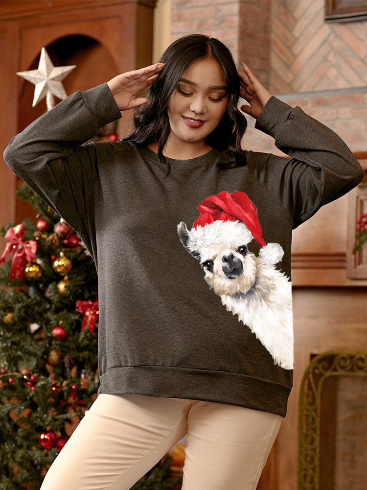 Animal Print Casual Sweatshirt