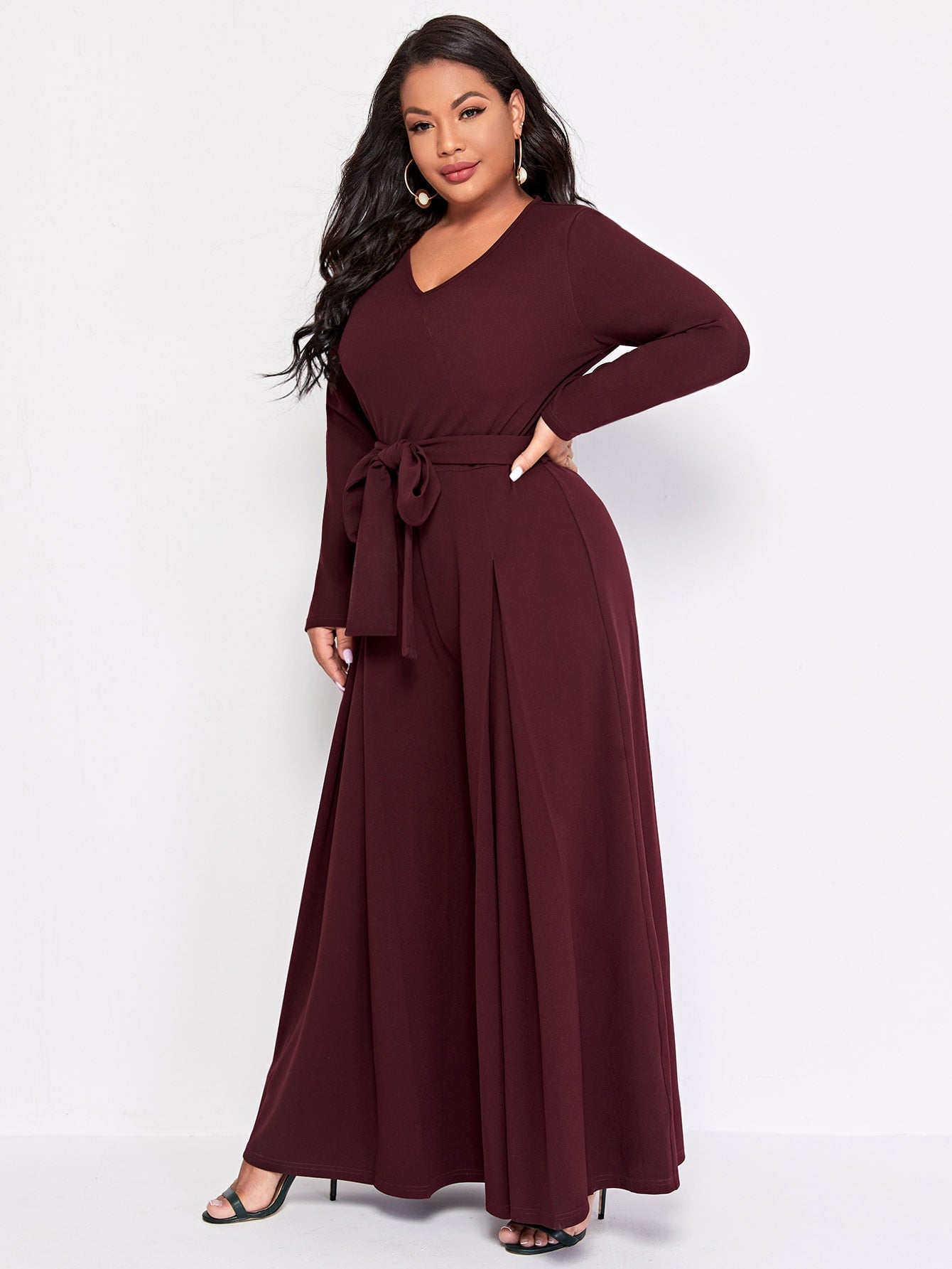 Self Tie Wide Leg Jumpsuit