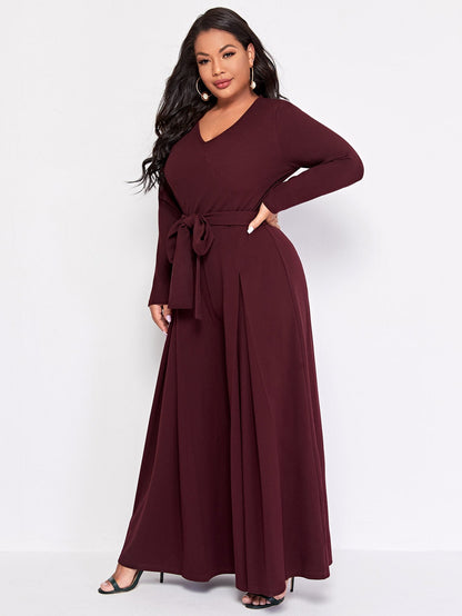 Self Tie Wide Leg Jumpsuit
