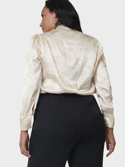 Solid Knotted Neck Blouse