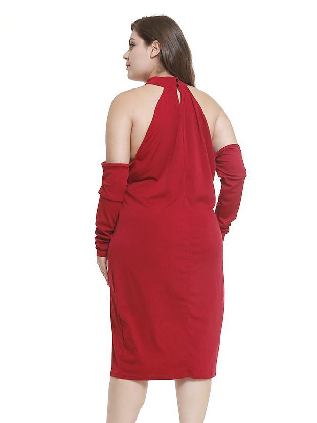 Hollow Out Slim Fit Sexy Halter Dress