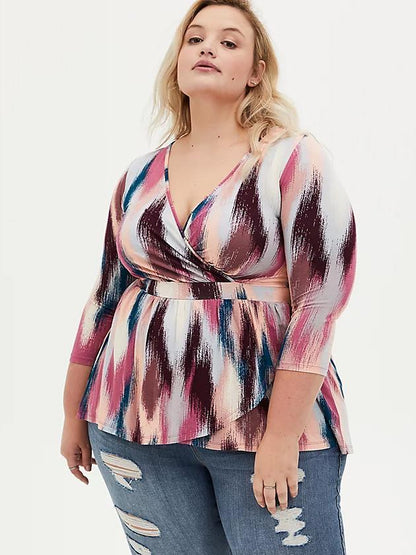 Graffiti V-neck Blouse