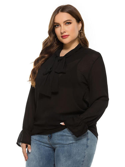 Tie Detail Sheer Chiffon Blouse