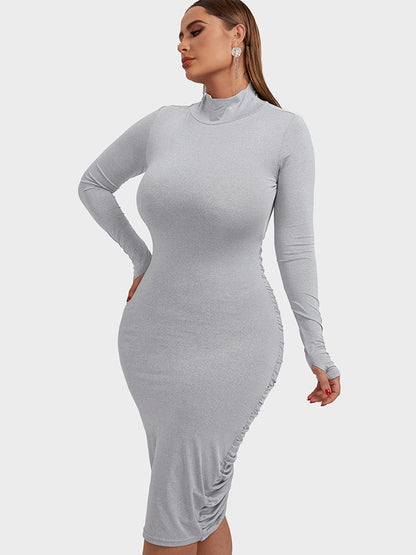 Gathered Back Cut Out Bodycon Dress