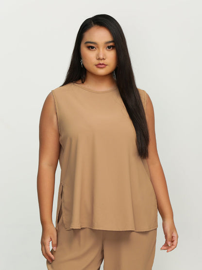 Sleeveless Knotted Back Top