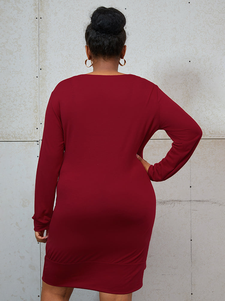 Solid Color Tassels Sweatshirt Dress