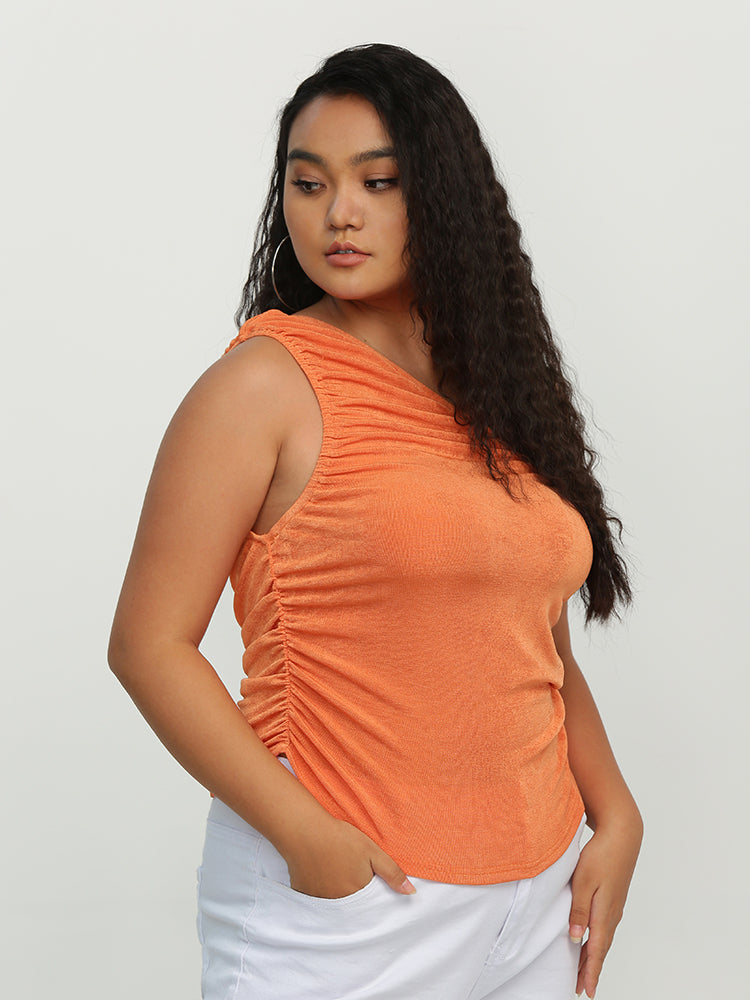 Ruched One Shoulder Top