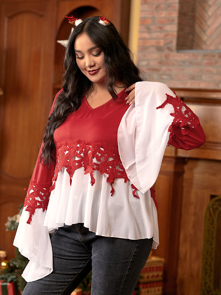 Bell Sleeve Chiffon T-shirt
