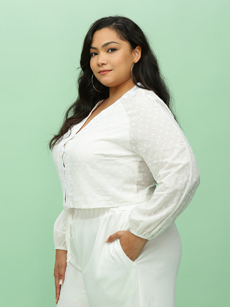 Lace Panel Cropped Top