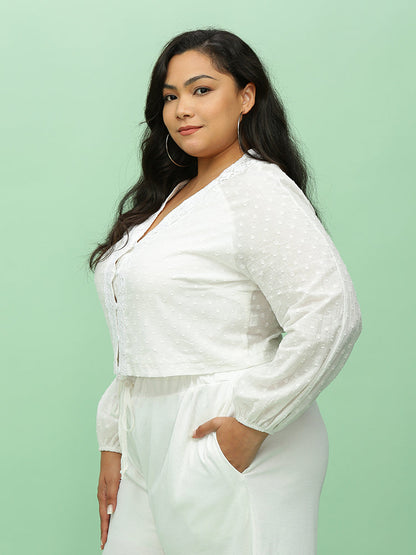 Lace Panel Cropped Top