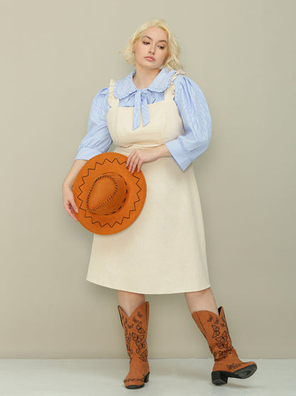 Doll Collar Striped Blouse