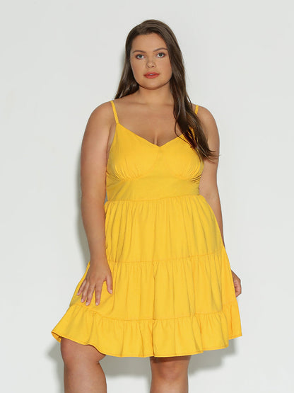 Ruffle Hem Backless Cami Dress