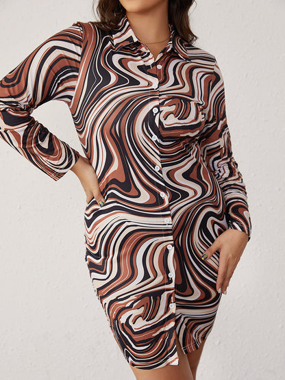 Ripple Printing Dress