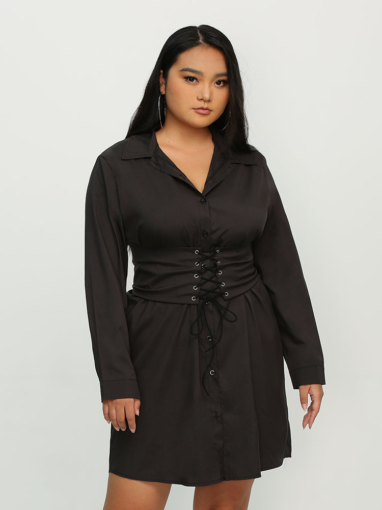 Cross Knotted Button Tiered Dress