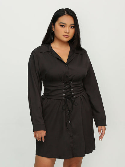 Cross Knotted Button Tiered Dress