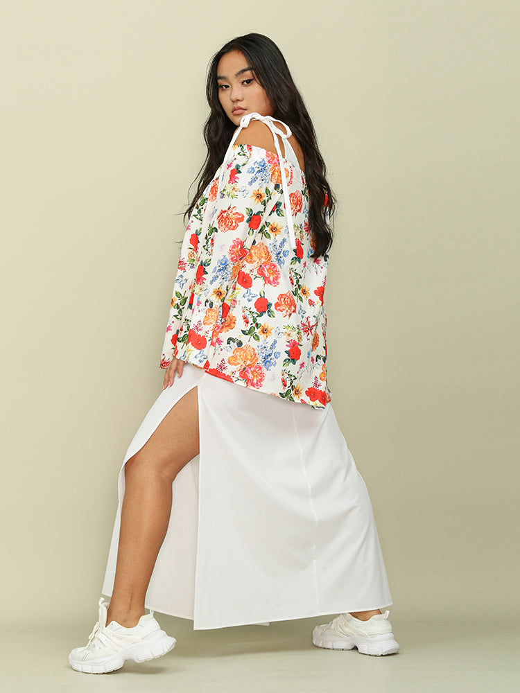 Bell Sleeve Floral Off Should Top